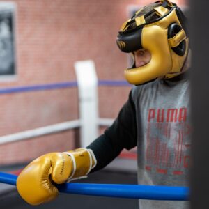 RĘKAWICE BOKSERSKIE YAKIMASPORT TIGER GOLD L 10oz - obrazek 5