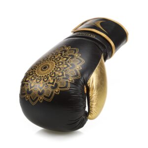 RĘKAWICE BOKSERSKIE KOBIECE YAKIMASPORT MANDALA BLACK/GOLD 12oz - obrazek 2