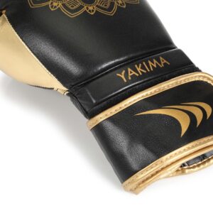 RĘKAWICE BOKSERSKIE KOBIECE YAKIMASPORT MANDALA BLACK/GOLD 12oz - obrazek 3