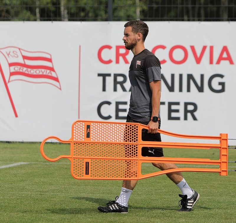 MUR PIŁKARSKI PRO 180 cm Pomarańczowy