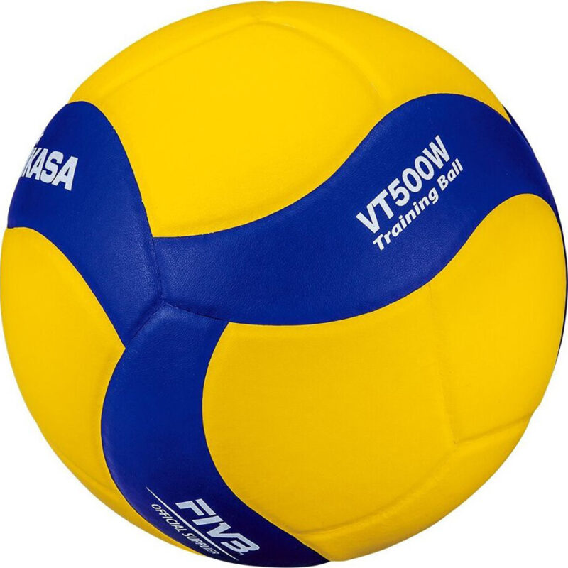 PIŁKA SIATKOWA MIKASA ŻÓŁTO-NIEBIESKA VT500W - obrazek 2