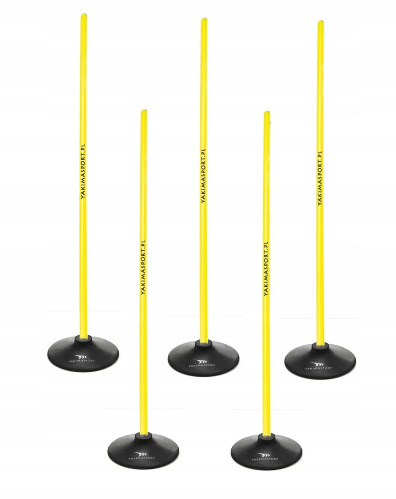 TOR PRZESZKÓD SLALOMOWY 160CM LASKI + PODSTAWA 1,5KG ŻÓŁTY