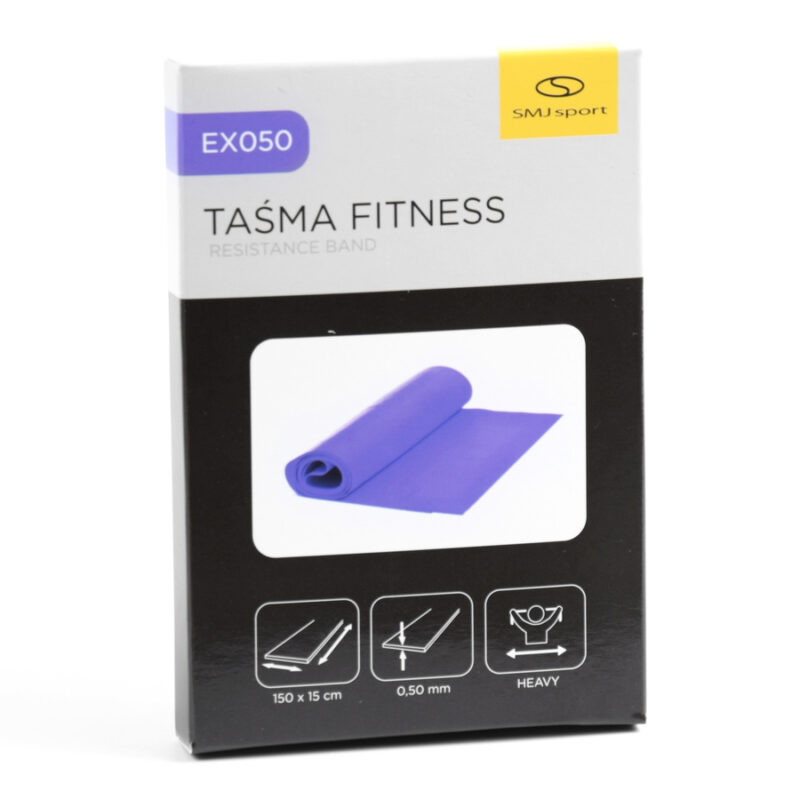 TAŚMA GUMA OPOROWA FITNESS HEAVY fioletowa 0.5 mm / SMJ sport EX050 - obrazek 2