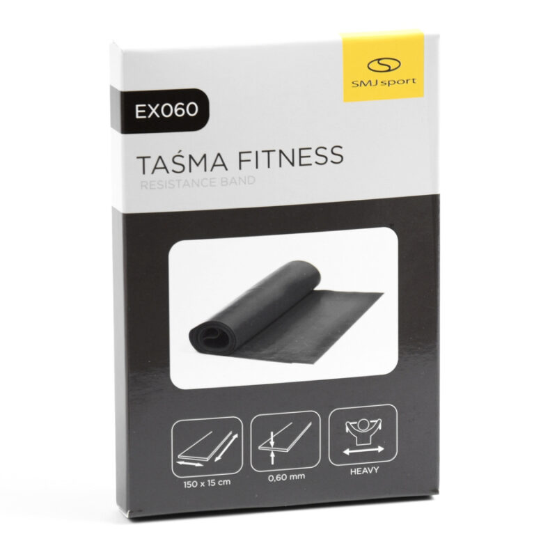 TAŚMA GUMOWA OPOROWA FITNESS HEAVY czarna 0.6 mm / SMJ sport EX060 - obrazek 2