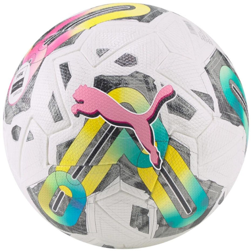 PIŁKA NOŻNA PUMA ORBITA 1 TB biało-zielono-różowa 83774 01