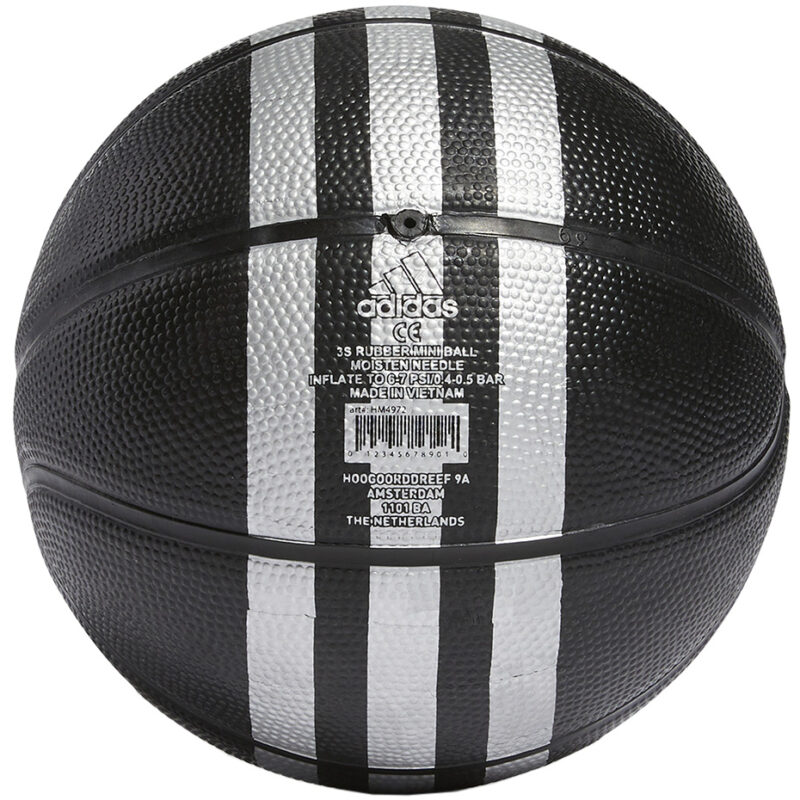 PIŁKA KOSZYKOWA ADIDAS 3-Stripes Rubber Mini czarna HM4972 - obrazek 2