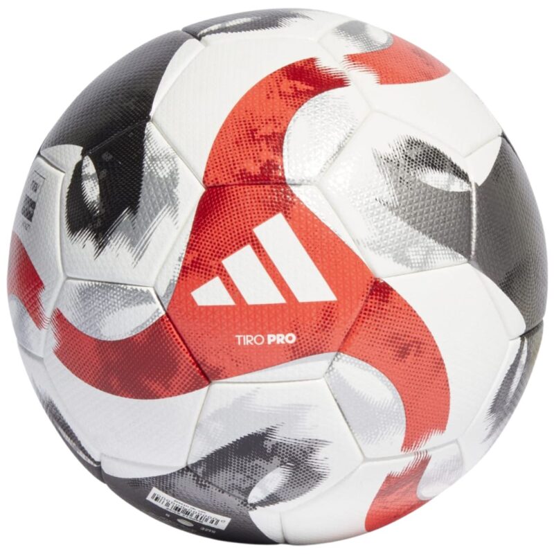 PIŁKA NOŻNA ADIDAS TRIO PRO biało-szaro-czerwona HT2428