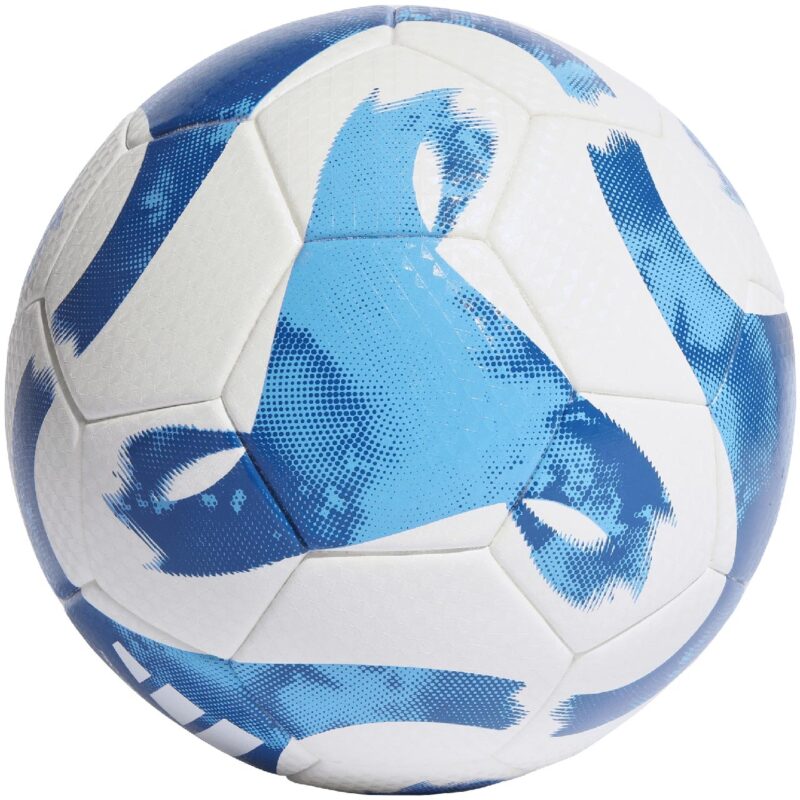 PIŁKA NOŻNA ADIDAS TRIO LEAGUE THERMALLY BONDED biało-niebieska HT2429 - obrazek 2