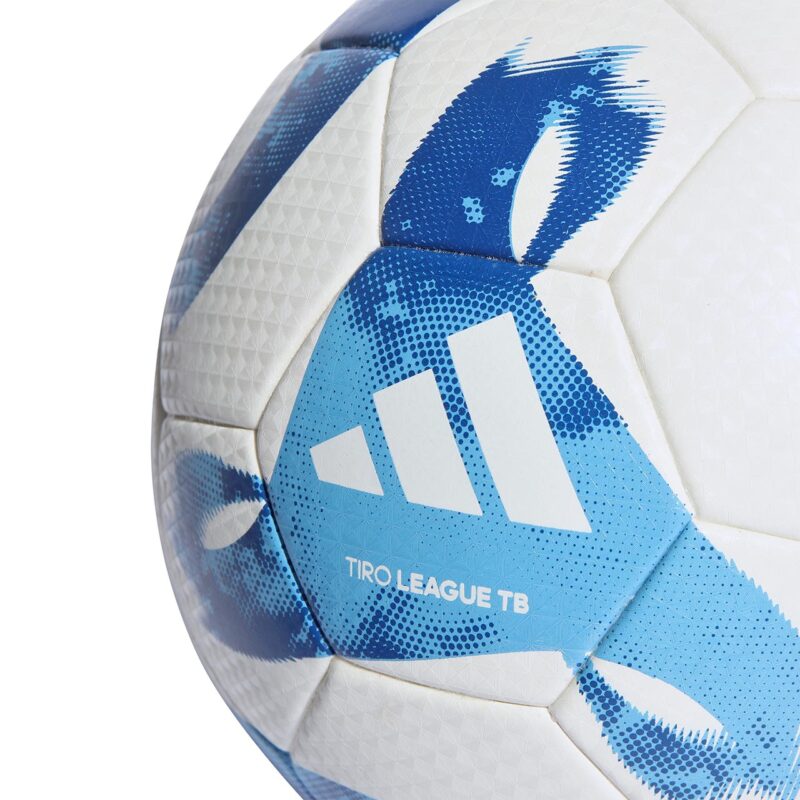 PIŁKA NOŻNA ADIDAS TRIO LEAGUE THERMALLY BONDED biało-niebieska HT2429 - obrazek 3