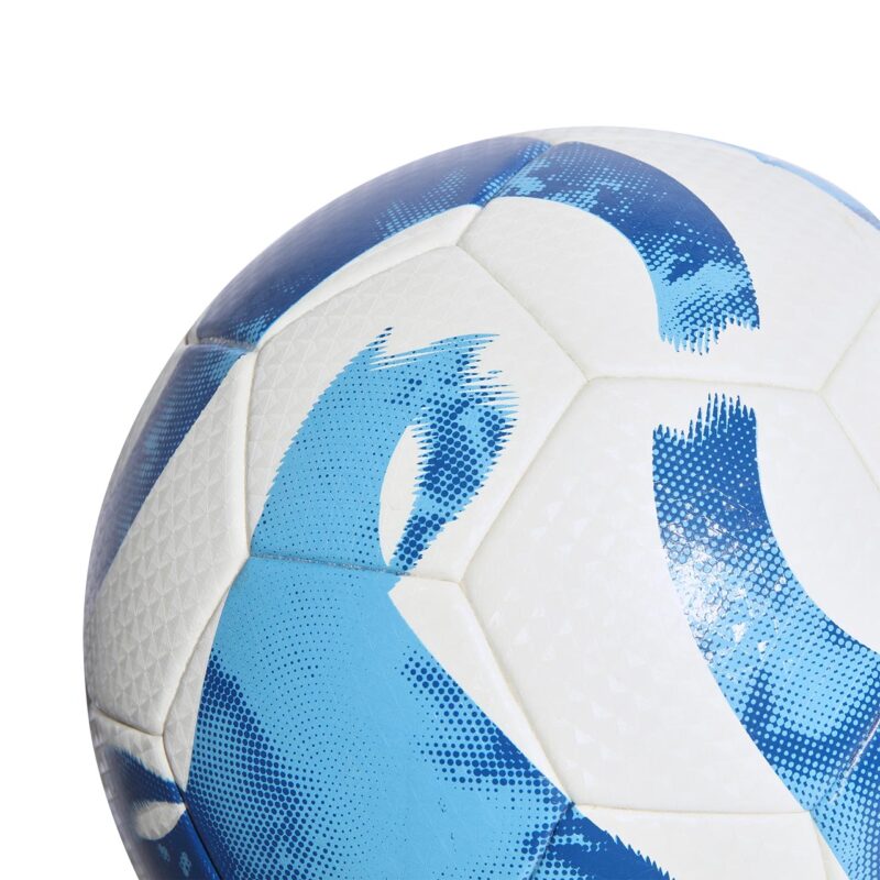 PIŁKA NOŻNA ADIDAS TRIO LEAGUE THERMALLY BONDED biało-niebieska HT2429 - obrazek 4