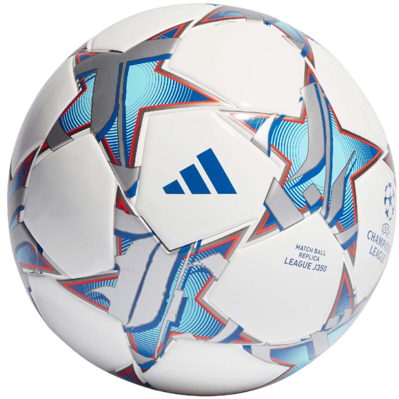 PIŁKA NOŻNA ADIDAS UCL JUNIOR 350 LEAGUE 23/24 Group Stage Kids biało-niebieska IA0941