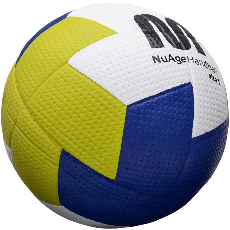 PIŁKA RĘCZNA METEOR NUAGE Junior 1 biało-żółto-granatowa 16692 - obrazek 2