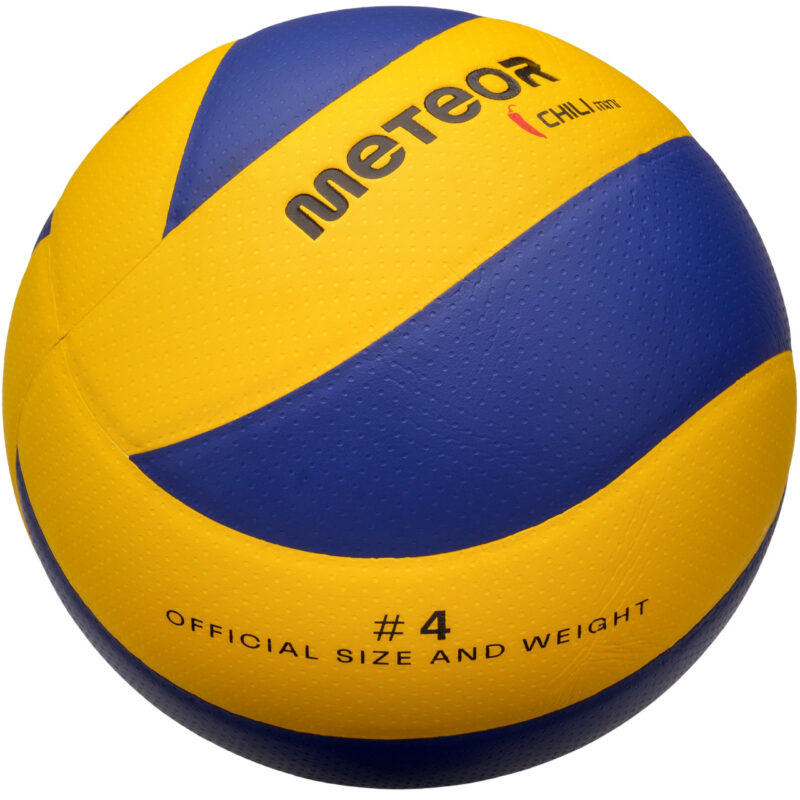 PIŁKA SIATKOWA METEOR CHILI PU MINI Mini żółto-niebieska 10088 - obrazek 2
