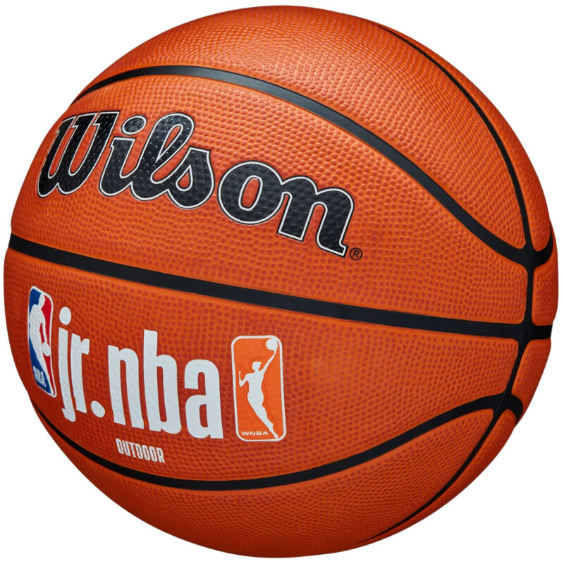 Piłka koszykowa Wilson JR NBA Logo Auth Outdoor pomarańczowa WZ3011801XB7 - obrazek 2