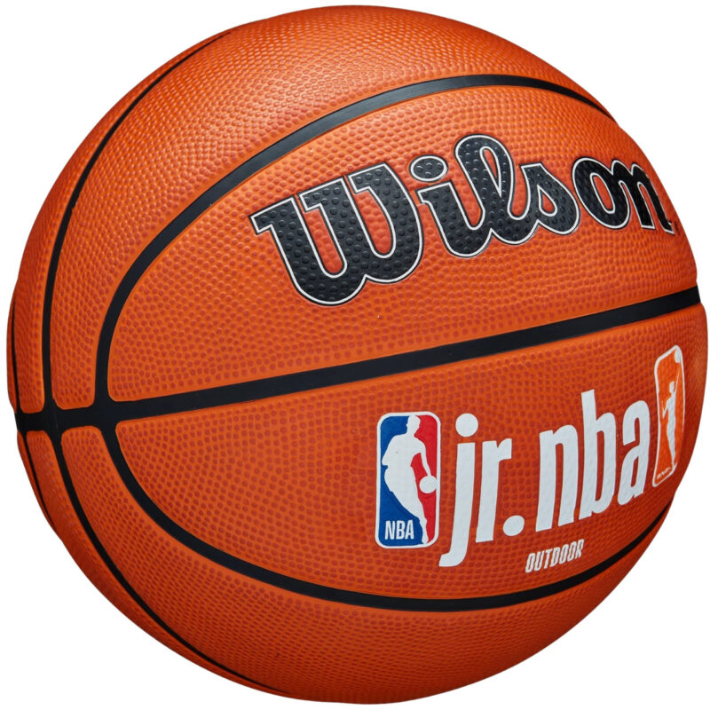 Piłka koszykowa Wilson JR NBA Logo Auth Outdoor pomarańczowa WZ3011801XB7 - obrazek 3