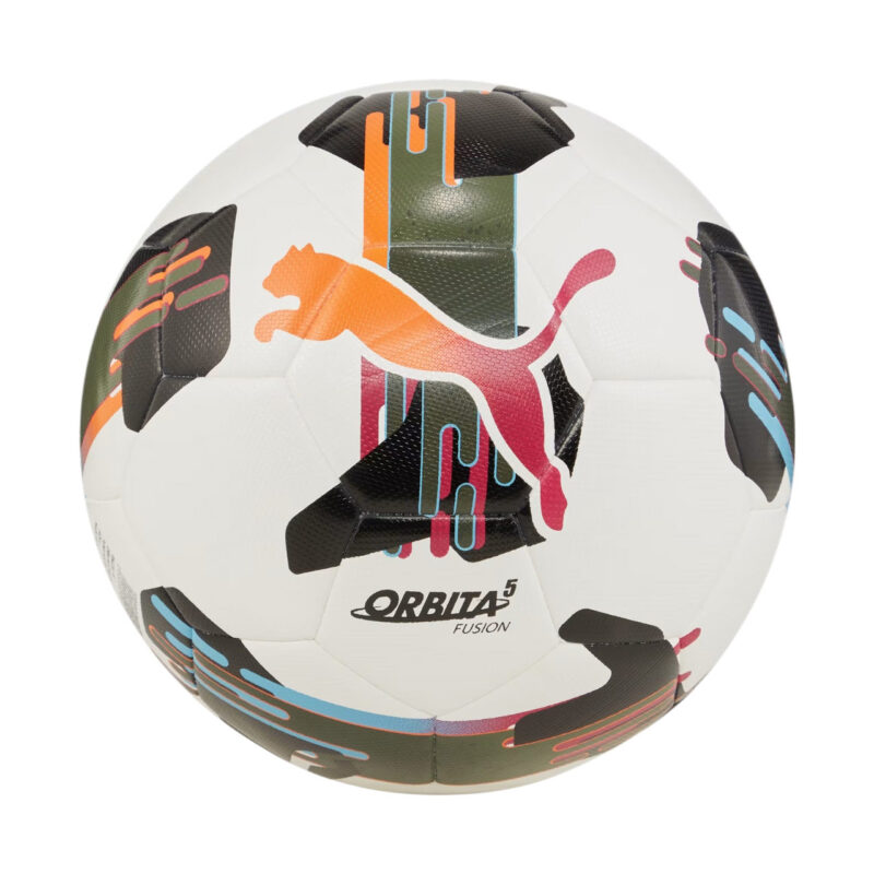 PIŁKA NOŻNA PUMA ORBITA  5 Fusion biało-pomarańczowo-czarna 84331 01