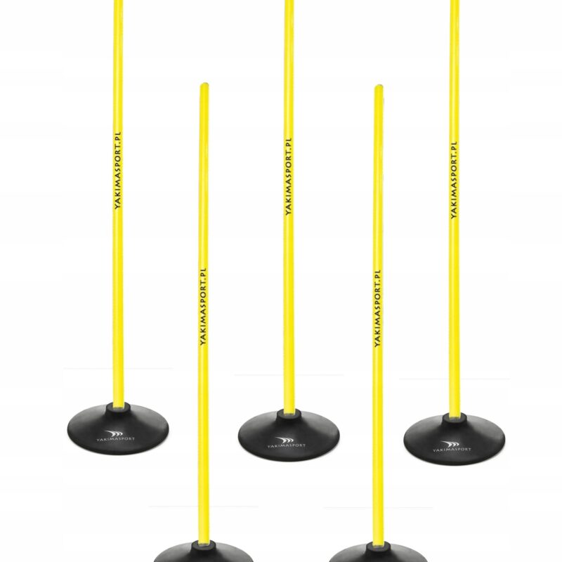 TOR PRZESZKÓD SLALOMOWY  160cm laski + podstawa 1,5kg Żółty